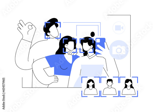 Image recognition abstract concept vector illustration.