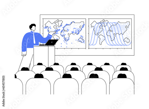 Big data in climate change abstract concept vector illustration.