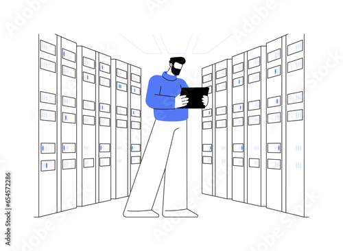 Big data warehouse storage abstract concept vector illustration.