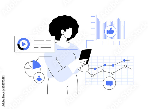 Social media data abstract concept vector illustration.