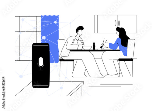 Smart home assistant abstract concept vector illustration.