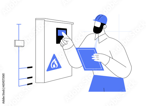 Fire alarm system abstract concept vector illustration.
