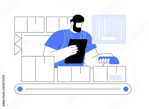 Goods-to-person technologies abstract concept vector illustration.