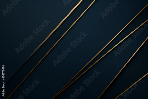 Abstract blue luxury design of overlap template with gold line background.