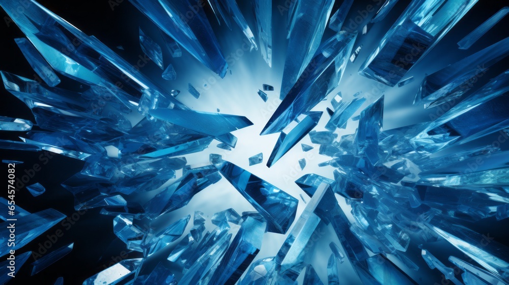 Abstract colorful blue pattern with a shattered glass texture Abstract colorful blue pattern with a shattered glass texture