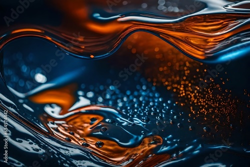 water drops on orange background