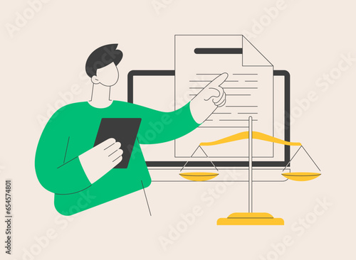 Legal notice abstract concept vector illustration.