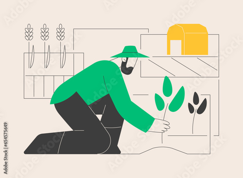 Natural farming abstract concept vector illustration.
