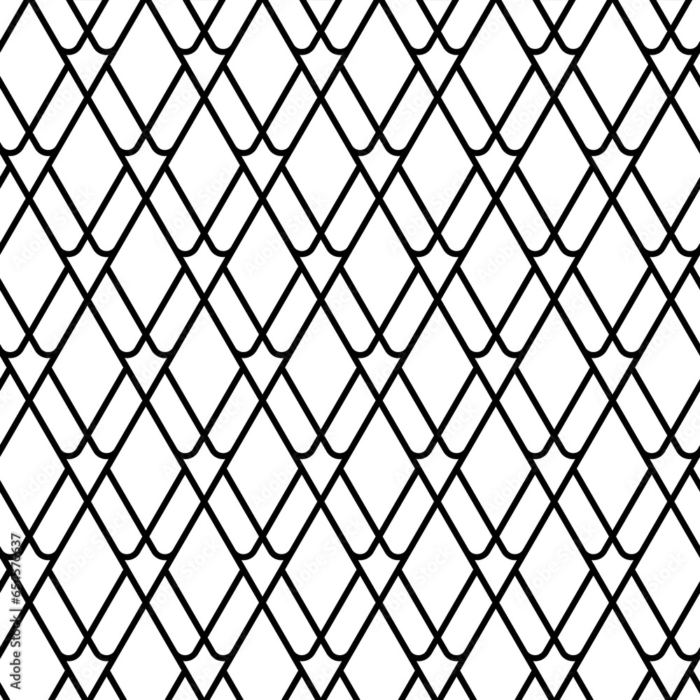 Fototapeta premium Seamless pattern abstract star background with elegant black vector lines