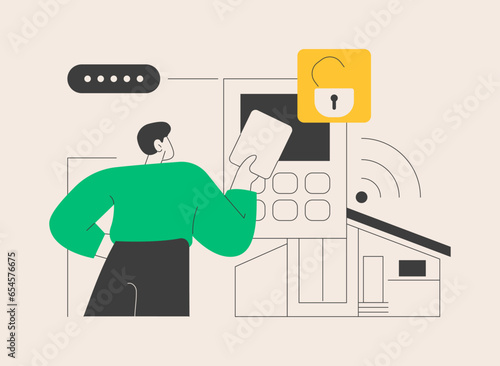 Access control system abstract concept vector illustration.
