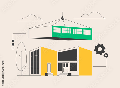 Modular home abstract concept vector illustration.