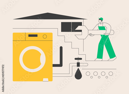 Basement services abstract concept vector illustration.