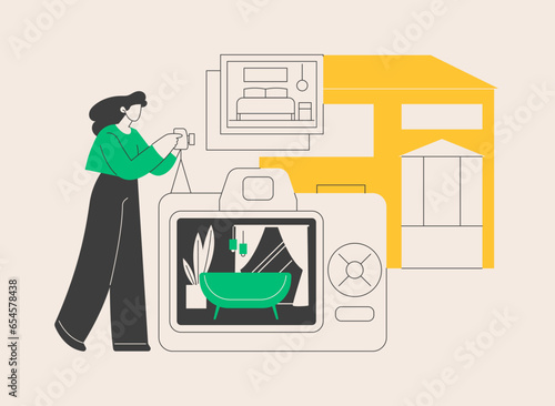 Real estate photography abstract concept vector illustration.