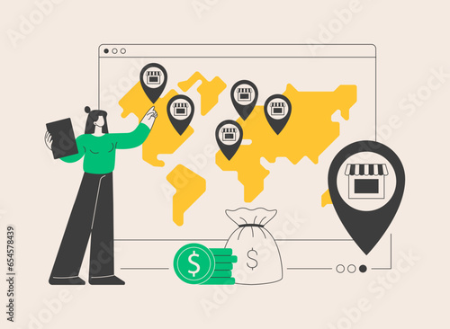 Franchising abstract concept vector illustration.