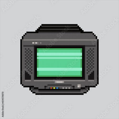 Pixel art illustration television. Pixelated tv. classic tv electronics icon pixelated
for the pixel art game and icon for website and video game. old school retro.