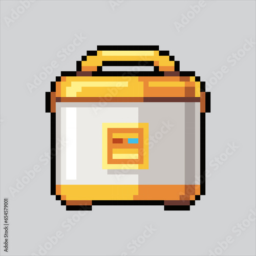 Pixel art illustration Rice Cooker. Pixelated Rice Cooker. Rice Cooker electronics icon pixelated
for the pixel art game and icon for website and video game. old school retro.