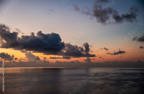 Dramatic sky over the Caribbean Sea, the Bahamas, North Atlantic Ocean