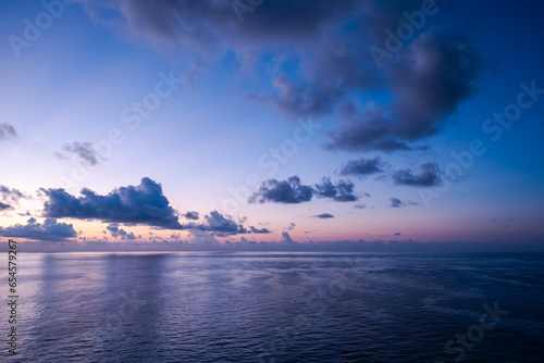 Dramatic sky over the Caribbean Sea  the Bahamas  North Atlantic Ocean