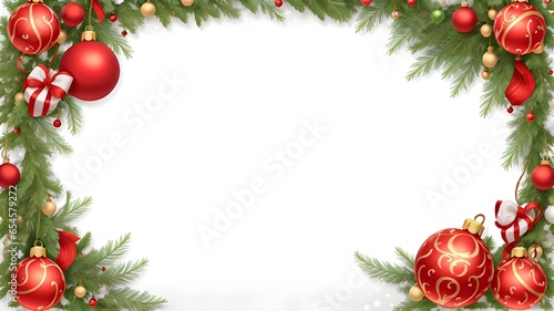 Christmas border decoration isolated with white background