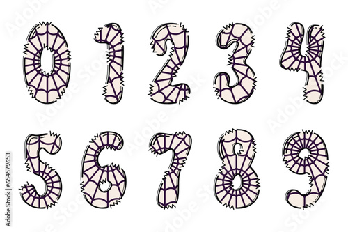 Handcrafted Trick Or Treat number color creative art typographic design