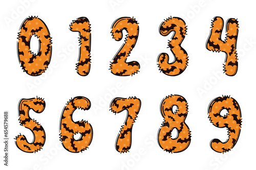 Handcrafted Trick Or Treat number color creative art typographic design