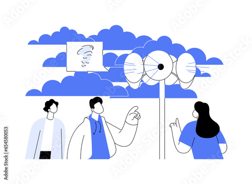Tornado warning siren abstract concept vector illustration.