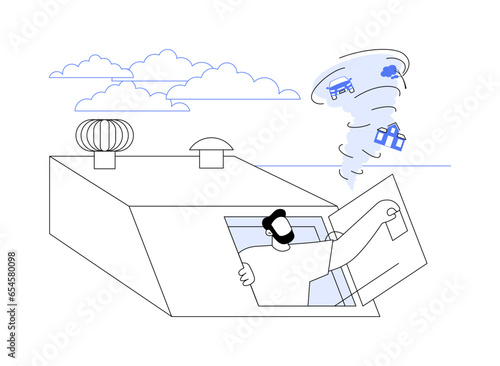 Tornado shelter abstract concept vector illustration.