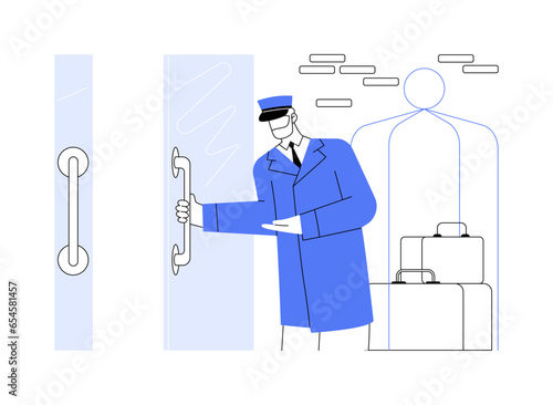 Doorman service abstract concept vector illustration. © Visual Generation