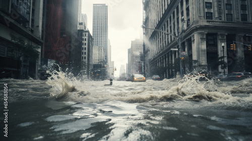 Disaster and flood in the city