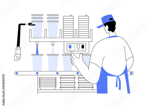 Robotic dispensing abstract concept vector illustration.