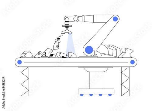 Sorting iRVision robots abstract concept vector illustration.