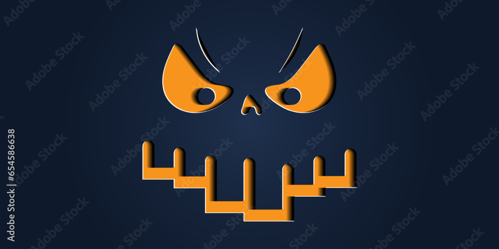 Simple halloween pumpkin expressions in paper cut style for poster or brochure. Simple halloween pumpkin expressions in paper cut style for poster or brochure.
