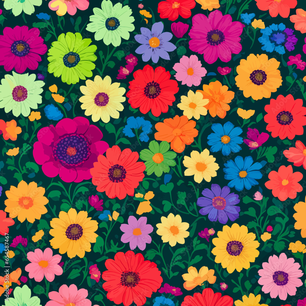 The Colorful Meadow, Abstract Vector Background, is a vibrant and captivating design that features a picturesque meadow filled with an array of bright and lively colors. 