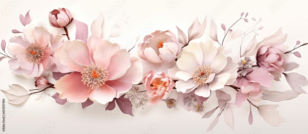 Watercolor style floral art for luxurious designs like background prints and invitations delicate flower illustration