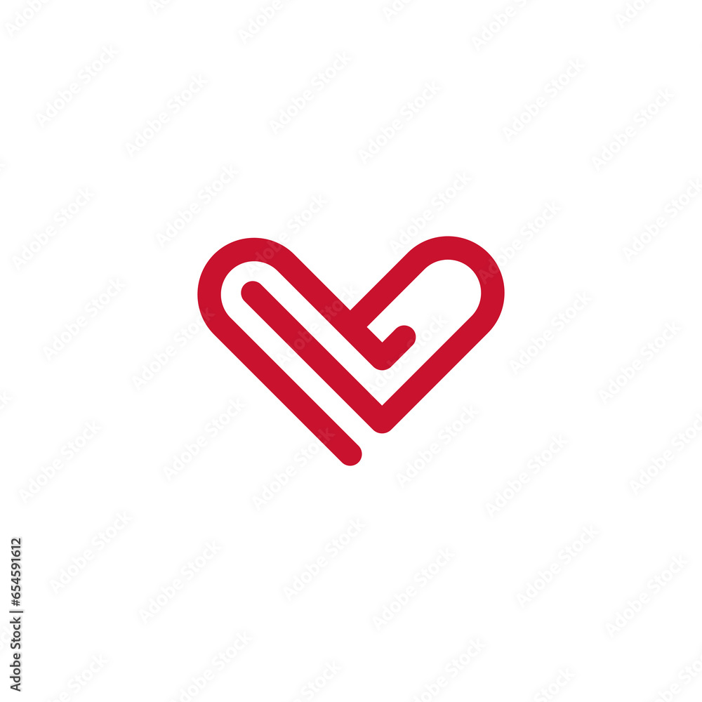 love shape with red color logo design love shape with red color logo design