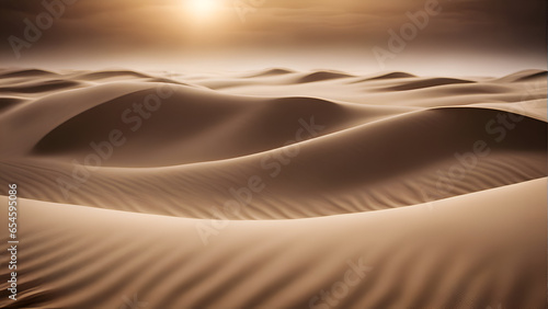 Desert sand dunes landscape. 3d render illustration of desert background