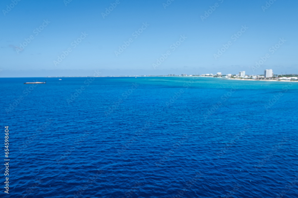 Deep blue sea on a sunny day the Caribbean Sea, Bahamas, North Atlantic Ocean, travel destination