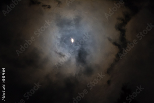 Diamond Ring Total Solar Eclipse through clouds