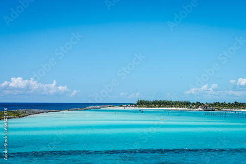 Fototapeta Naklejka Na Ścianę i Meble -  Deep blue sea on a sunny day the Caribbean Sea, Bahamas, North Atlantic Ocean, travel destination