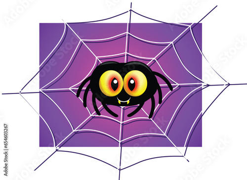 Cute Spider on Web (ID: 654603267)