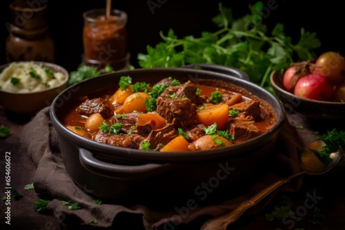 Nourishing Delights of a Traditional German Eintopf, a Hearty and Flavorful One-Pot Stew Perfect for Chilly Winter Days