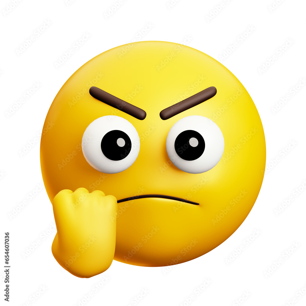 Showing fist hand, ready to fight emoji, 3d style emoticon Stock
