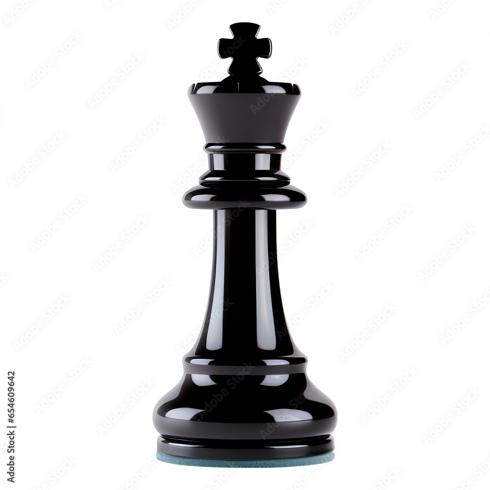 Black chess piece icon on transparent background, Generative AI Black chess piece icon on transparent background, Generative AI