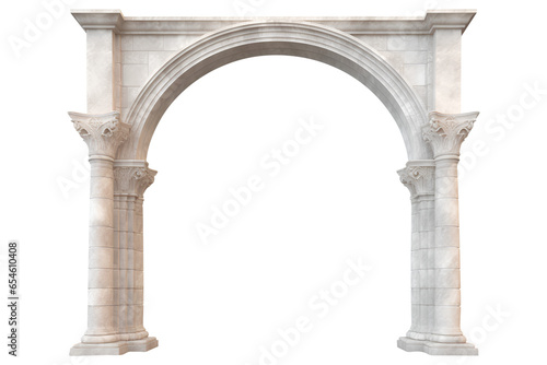 Arch pillar transparent Clipart, Roman entrance design on transparent background, Generative AI
