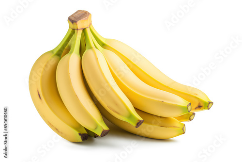 Banana bunch isolated on transparent background, Generative AI