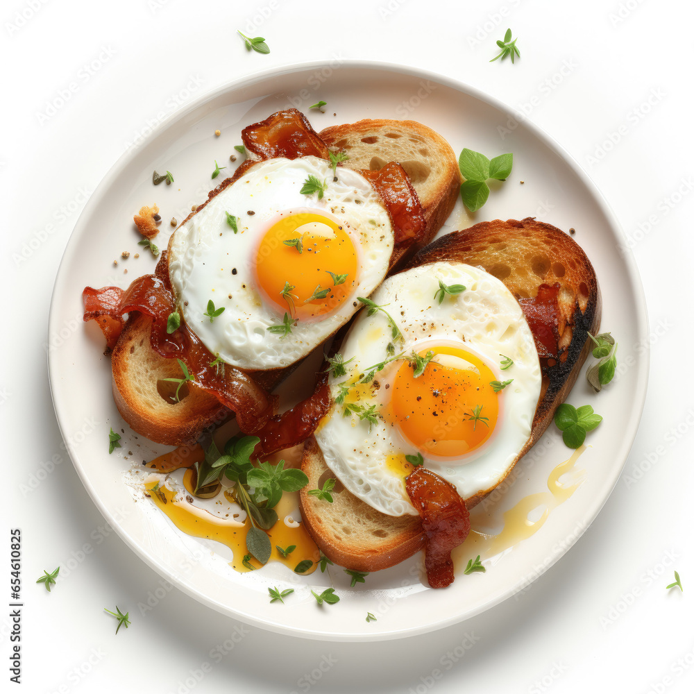 fried eggs with bacon and toast fried eggs with bacon and toast