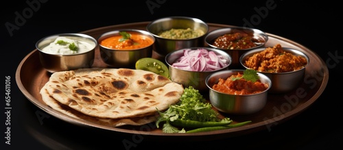 Jaipurs traditional food Rajasthani thali photo