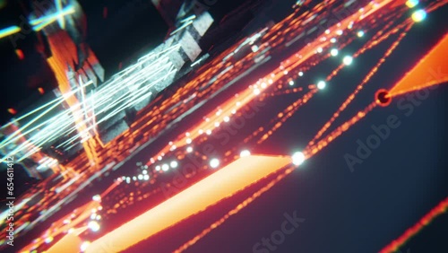 3d Render artwork visuals, fantastic animation Futurisc with lights. Concept dynamic and surreal VJ loop for music videos, night clubs, audiovisual show and performance, LED screens and projection map