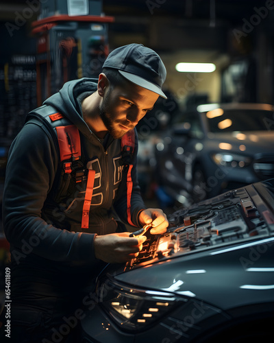 Precision Automotive Care: Technician at Work