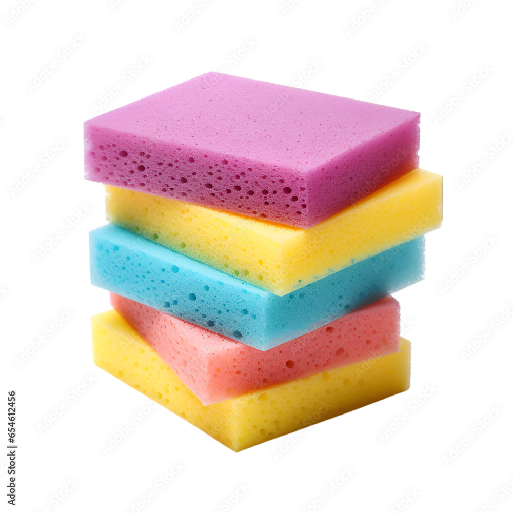 Pack of Sponges Isolated on Transparent or White Background Pack of Sponges Isolated on Transparent or White Background